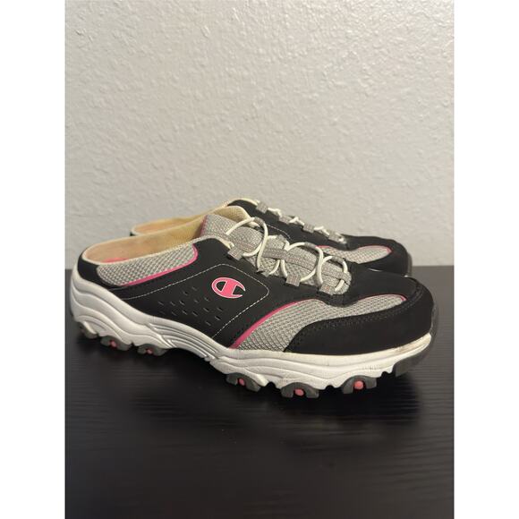 Champion Women's Margaret Black/Pink Running Lace-Up Shoes Sneaker 10W slip on - Picture 1 of 5